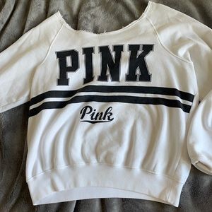 Pink White Crew Neck